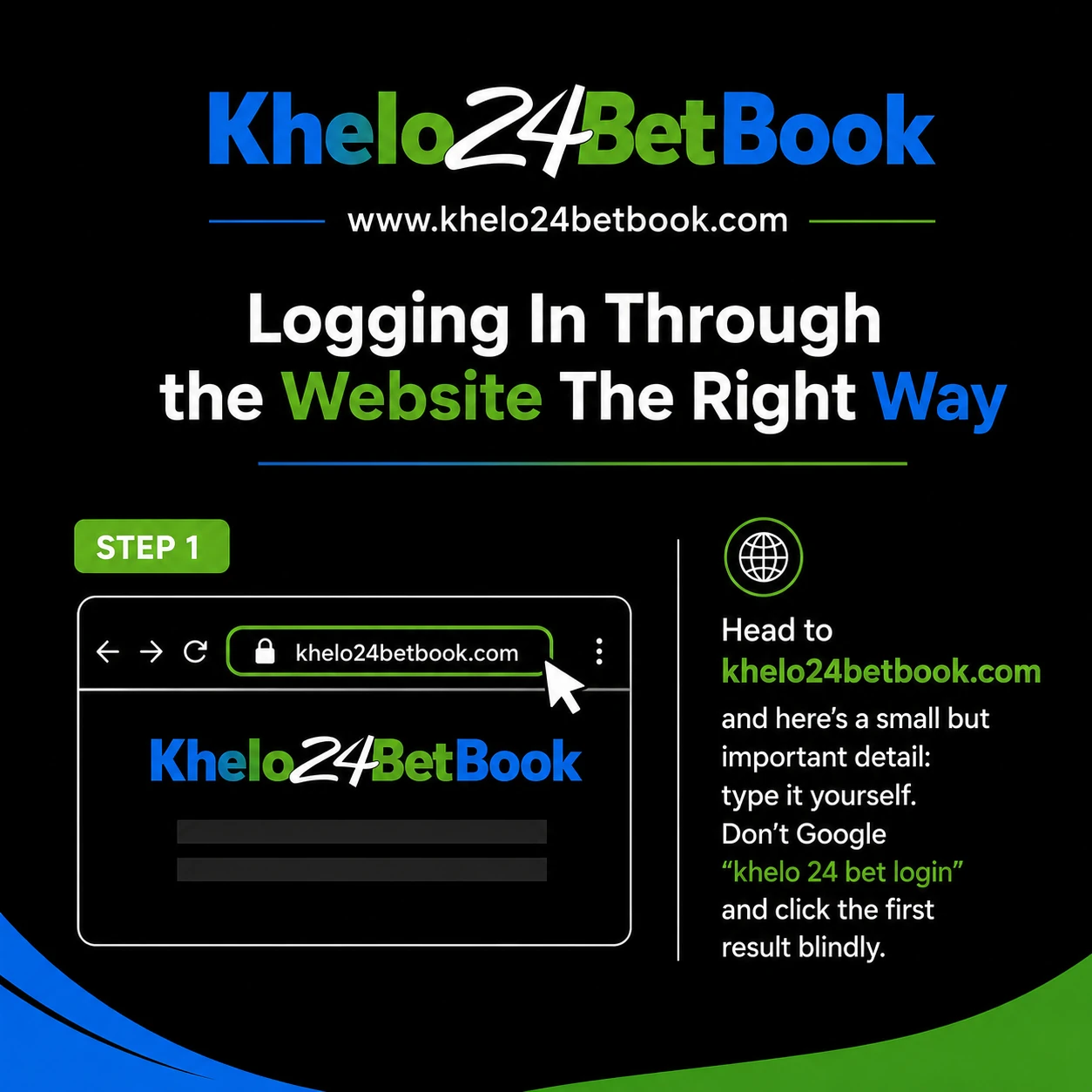Logging in through the Khelo24Bet website