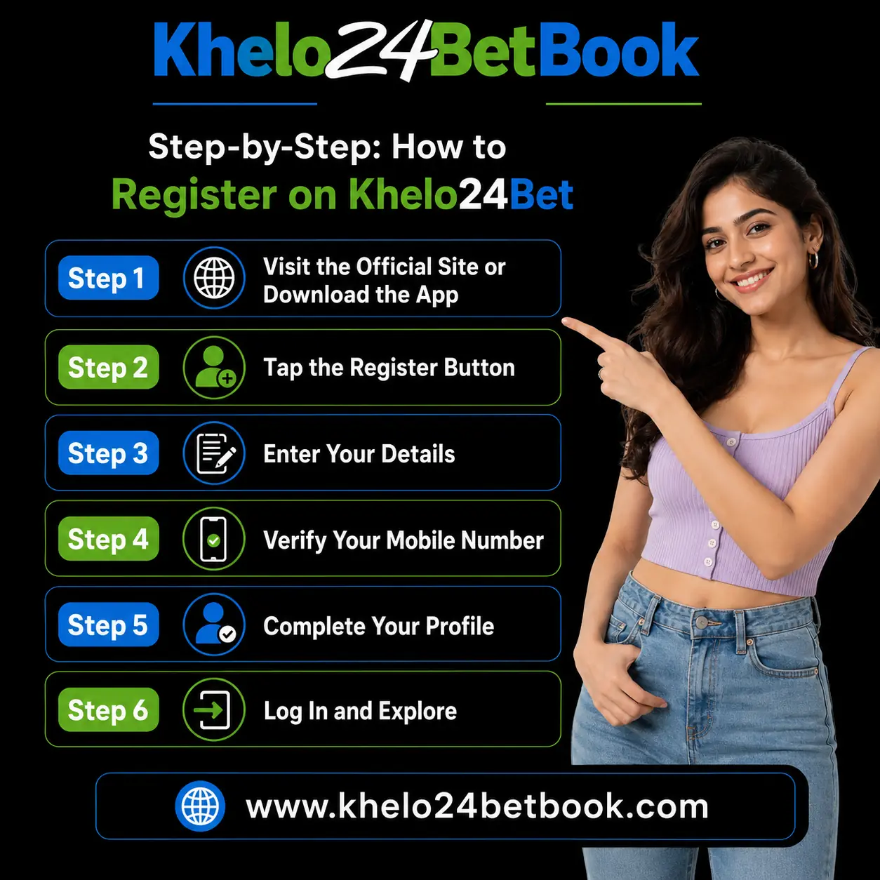 Step-by-step Khelo24Bet registration